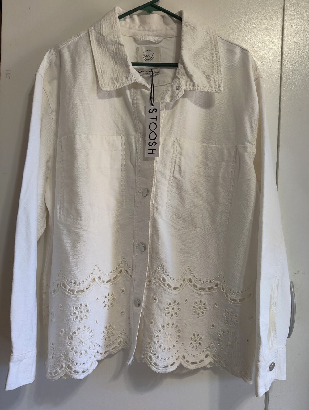 Stoosh White Eyelet Denim Jacket